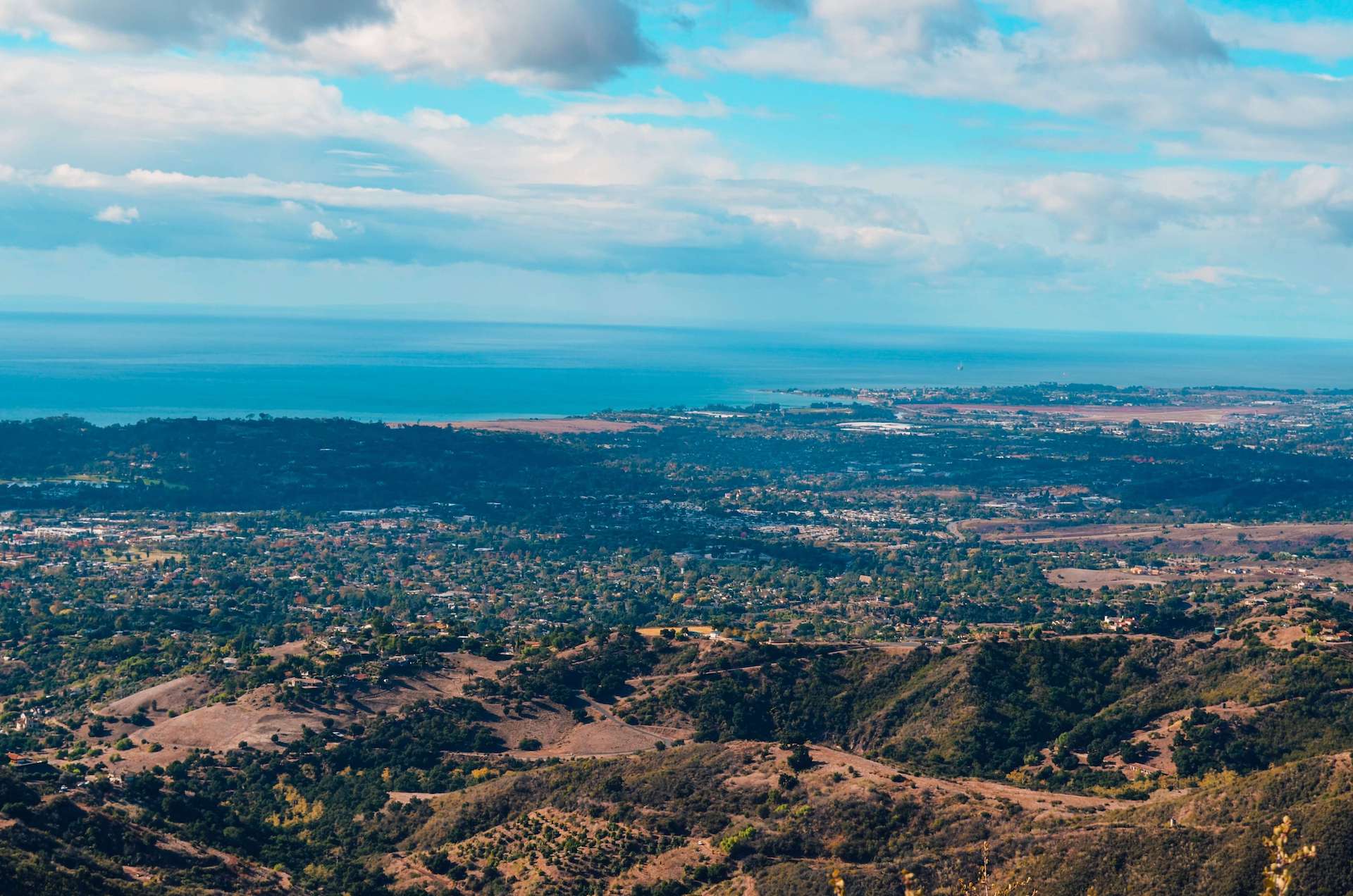 Santa Barbara panoramic view and city skyline
