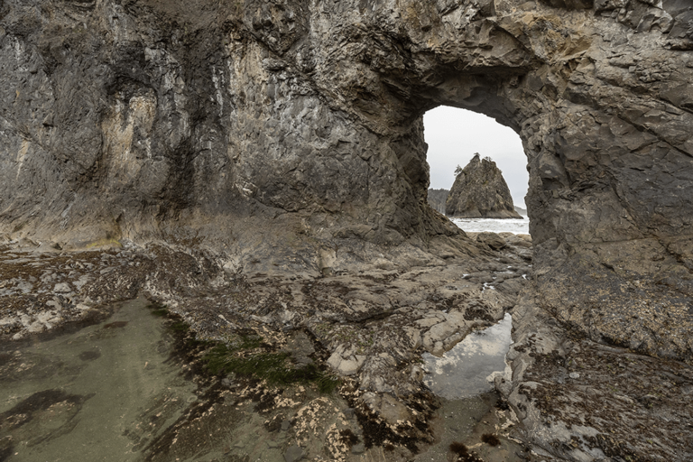 Hiking to the Hole in the Wall on Rialto Beach at Olympic National Park